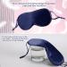 100% Pure Mulberry Silk Eye Mask for Side Sleepers | Soft Cooling Blackout Sleep Mask | Adjustable Large Size for Men & Women - AFFLAT (Navy Blue - Buy Online on GoSupps.com