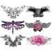 Kotbs 6 Sheets Temporary Chest Tattoos for Women  Dragonfly Butterfly Flower Wings Underboob Tattoo  Sternum Tattoos for Women Realistic Fake Tattoos Long Lasting Tattoos Waterproof Butterfly Dragonfly