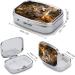 Pill Box Two Corgis Print | 2 Compartment Medicine Organizer | Portable Decorative Metal Pill Case for Pocket or Purse - Buy Online on GoSupps.com