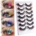 minkissy 7 Pairs Fake Eyelashes False Lashes Curl Lash Extensions Individual Lashes False Eyelashes Makeup Eyelashes Lash Clusters with Color Fake Lashes Make up Extend Chemical Fiber - Buy Online on GoSupps.com