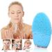 Silicone Facial Cleansing Brush & Face Massager - Ultrasonic Vibrating, Waterproof & Rechargeable - Sonic Electric Exfoliator for Anti-Aging - Blue - Buy Online on GoSupps.com