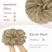FESHFEN Synthetic Wavy Curly Hair Bun Scrunchie in Pale Golden Blonde & Bleach Blonde - Updo Hairpiece for Women, Girls, Kids - 38g - Buy Online on GoSupps.com