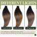 Runature Real Hair Tape Extensions - Invisible Tape in Brown Blonde Balayage 45cm 20 Pieces 50g - Dark Brown Ombre Medium Brown with Ash Blonde - Buy Online on GoSupps.com