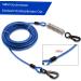 Hofleine 5m Dog Tie Out Cable with Shock-Damping Spring - Durable Linen Leash for Medium & Large Dogs - Perfect for Camping & Parks - Blue - Buy Online on GoSupps.com