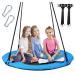 Saucer Tree Swing for Kids, 40 Inch Tree Swing with Hanging Straps Kit Holds, Tree Protector and Adjustable Straps, Tree Disc Swing for Kids Outdoor Blue