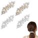 4 PCS Pearl Rhinestone Barrettes for Women  French Rhinestone Pearl Hair Clips Bridal Hair Pins Decorative Hair Accessories Bridesmaid