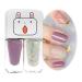 Purple Glitter Nail Polish Set 2 in 1 Quick Dry Shimmering Light Pink Nail Polish Set No Need Cure Nail Colourful Varnish Long Lasting Chip-Resistant Gift DIY Nail Art at Home
