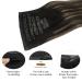 Doores Clip-In Extensions | Real Balayage Human Hair - Natural Black to Chestnut Brown 14 Inch 35cm 7 Pieces 110g Remy Seamless Hair Extensions - Buy Online on GoSupps.com