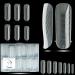 VNJAOI 130 POLY POLY BREATING GEL Dual-nail shapes Nail shapes with scale designer coffin nail for gel manicure nail art design salon diy at home (long round head dual Nail Forms Set) Mold-4