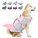 Dog Life Jacket, Large Dog Life Vest for Swimming Boating, Shark Life Jackets for Small Medium Large Dogs, Reflective Dog Lifesaver Life Preserver Swimsuit with Rescue Handle and High Buoyancy Large Pink Shark