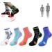 Far Infrared Schorl Titanium Ion Heightening Booster Socks Ankle Compression Socks for Women and Men Non-Binding 5pairs Medium