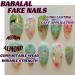 Buy BABALAL Almond Press on Nails - Medium Blue Green Acrylic Stiletto Nails with Cute Cat Flower Design - 24Pcs Handmade Glue on False Nails - Buy Online on GoSupps.com