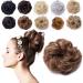 SEGO Hair Extensions Hair Tie Updo Bun Voluminous Like Real Hair Light Brown Wavy-40g