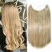 Silk-Co hair extension with rubber band smooth extensions with invisible cord synthetic hair part such as real hair hair sealing hair extensions for women honeyblond & bleach 50cm 50 cm honey blonde mix bleach