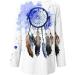 Women's Plus Size Dream Catcher Feathers Tunic Top - Blue, Small - Buy Online on GoSupps.com
