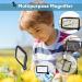 Folding Handheld Magnifying Glass with Dimmable LED Light - 3X Large Rectangle Reading Magnifier for Seniors with Macular Degeneration - Ideal for Newspaper, Books, Small Print - Lighted Gift for Low Vision - Black and White - Buy Online on GoSupps.com