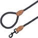 Mile High Life Braided Cotton Rope Leash with Leather Tailor Handle and Heavy Duty Metal Sturdy Clasp (Blue Green 4 FT) 48 Inch (Pack of 1) Blue Green - Buy Online on GoSupps.com