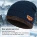 Kids Winter Beanie Hat and Scarf Set - Knitted Thermal Fleece Lining - Navy Blue - Buy Online on GoSupps.com
