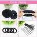 GOLRISEN Donut Hair Bun Maker Set Black Bun Shaper Hair Styling Accessory Dount Ring Style 10pcs Chignon Bun Maker (2L/4M/4S) with Hair Elastic Bands and Hair Bobby Pins for Dance Ballet - Buy Online on GoSupps.com
