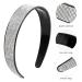 WOVOWOVO 2 Packs Rhinestone Headband for Women - Silver Bridal Jeweled Crystal Head Bands - Bling Diamond Holiday Hairbands - Sparkly Hair Accessories - Silver + Black - Buy Online on GoSupps.com