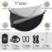 Portable Camping Hammock with Net | Lightweight Parachute Nylon Hammock for Backpacking, Beach, Patio | Includes Tree Straps and Carabiners | Black & Grey - Buy Online on GoSupps.com