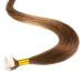 hair2heart Premium Mini Tape Extensions Real Hair - 36 Tapes 60cm 8/03 light blonde natural gold #8 Light Brown 60cm