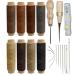 Leather Sewing Kit Set of 21 Leather Working Tools Upholstery Repair Kit for DIY Bookbinding Crafts and Leather Sewing, Shoe Repair