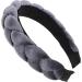 Braid Headband Hair Bands for Braids Elastic Braided Headbands for Women Knotted Headband for Women Black Headbands for Women Plush Velvet Wig Fabric gray - Buy Online on GoSupps.com
