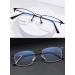 Lanomi Photochrome Reading Glasses - Lightweight Titanium Half-Frame Sunglasses with Blue Light Filter & UV400 Protection for Men & Women - Black 3.0 Dioptria - Buy Online on GoSupps.com