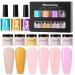 9 Pcs Dip Powder Nail Kit - 6 Colors Dipping Powder - Nude Pink Nail Dipping Powder Liquid Set with Base Top Coat Activator Starter French Nail Art Manicure for Beginners DIY Home