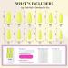 Jofay Fashion Fluorescent Yellow Long Coffin Press on Nails - 24pcs | Reusable Glossy False Nails with Glue for Women and Girls - Buy Online on GoSupps.com