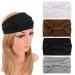 MapofBeauty 9 Inch/24 cm Thick Wide Headbands Cotton Knotted Elastic Hair Band Head Wrap Non slip Fashion Yoga Sports Accessories (Black/White/Grey/Brown)