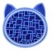 Lurrose Silicone Makeup Brush Cleaning Mat Cat Shape 2 in 1 Brush Cleaner Dryer Tray Rack Holder Portable Cosmetic Scrubber Pad for Home Travel (Blue)