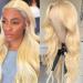 613 Blonde Lace Front Wigs Human Hair Body Wave Honey Blonde 13X4X1 T Part Transparent Lace Wig Blonde Human Hair Wigs Brazilian Pre Plucked with Baby Hair for Women (18 inch, 13x1 Body Wave Wig) 18 Inch 13x1 Body