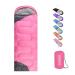 tuphen- Sleeping Bags for Adults Kids Boys Girls Backpacking Hiking Camping Cotton Liner, Cold Warm Weather 4 Seasons Winter, Fall, Spring, Summer, Indoor Outdoor Use, Lightweight & Waterproof Single 86.6" x 29.5" Pink Grey