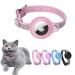 Airtag cat neck band leather Airtag collar cat reflective adjustable GPS cat neck band Airtag case for tracking cat anti-lost airtail cat for large/medium-sized/small cat (XS pink XS (19-26cm) pink