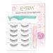 EMEDA Natural lashes with glue and tweezers 5 Pair Natural look eyelashes with lash glue 3D Short Natural false lashes Kit Strip Fake Lashes With Applicator (Natural 3) Natural 03