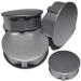 4x STECKEL silver-colored socket cover dust protection cover socket cover cover for power strips cable drum