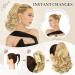 Sofeiyan 28cm Clip-In Ponytail Extension - Curly Wavy Synthetic Hair for Women - Dark Blonde to Bleaching Blonde - Buy Online on GoSupps.com
