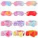 12 Pcs Sleepover Party Favors for Teenager Girl  Tie Dyed Spa Headband for Washing Face Bow Makeup Headbands  Plush Sleep Eye Mask for Single Women Spa Pajama Party
