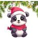 WOBBLO Panda Christmas Ornaments - Acrylic Car Accessories Panda Hanging - Cute Panda Interior Pendant for Christmas Tree Living Room Home Window Car Outdoor - Buy Online on GoSupps.com