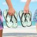 Mnsruu Tropical Cactus Flip Flops - Green Multicolor Size M/L | Unique Summer Footwear for Comfort and Style - Buy Online on GoSupps.com