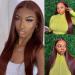 Reddish Brown 22 Inch Lace Front Human Hair Wig for Black Women - Brazilian Copper Red 13x4 Frontal Wig with Baby Hair, Pre Plucked, 180% Density - Buy Online on GoSupps.com
