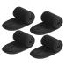 Spa Headband 4 Pack Ultra Soft Adjustable Face Wash Headband Terry Cloth Stretch Make Up Wrap for Face Washing Shower Facial Mask Yoga (Black)