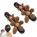Retro Flower Duckbill Straight Clips Retro Flower Hairpin and Straight Clip Elegant Flower Flat Strong Hold Matte Non-Slip Hair Clips for Thin Thick Hair (2Pcs Coffee)