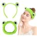 Lyspace Funny Frog Head Wrap Hair Band Green Frog Eye Spa Headband Makeup Headband Elastic Head Band St. Patrick's Day Hair Accessories for Face Washing Shower Sports Yoga Beauty Skincare One Size