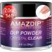 Dip Powder Clear Color 2 Ounce/ 56 Gram AMAZDIP Dipping Powder Nail System for French Nail Art Design Salon/DIY at Home 2 Ounce 01-Crystal Clear