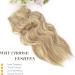 FESHFEN Invisible Wire Hair Extensions 16 Inch Long Wavy Synthetic Hair Piece for Women - Dark Golden Mix Beige Blonde - Buy Online on GoSupps.com