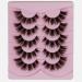 Laoya-boho Lashes Natural Look Cat Eye False Eyelashes 5D Volume Fluffy Fox Eye Lashes Wispy 17mm Strip Fake Eyelash Extension 5 Pairs Pack LTM33