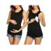 UNibelle Women's Maternity Nursing Top Breastfeeding Tank Top Tee Shirt Double Layer Sleeveless Pregnancy Shirt S-XXL S 1 X Black